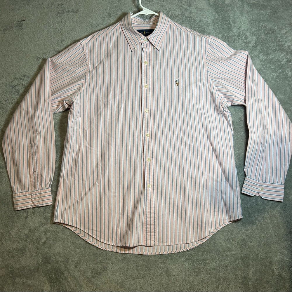 Ralph Lauren Blue Label Pink Striped Dress Shirt